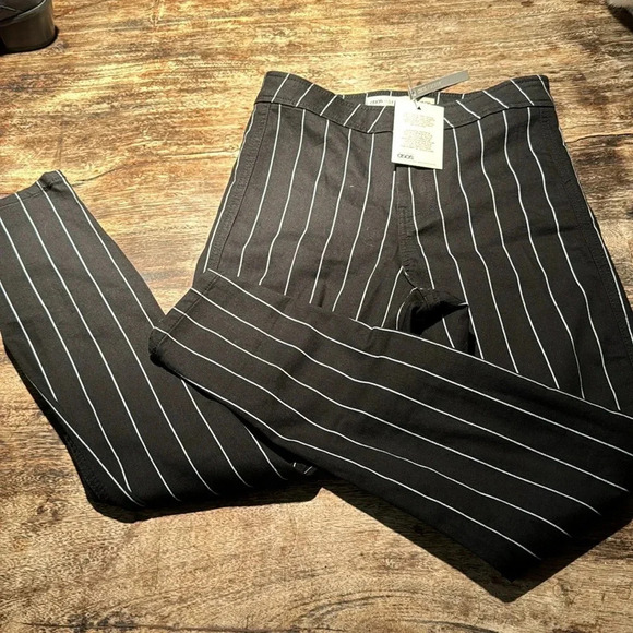 ASOS denim pinstrip cigarette pants nwt size 28 - Picture 1 of 7